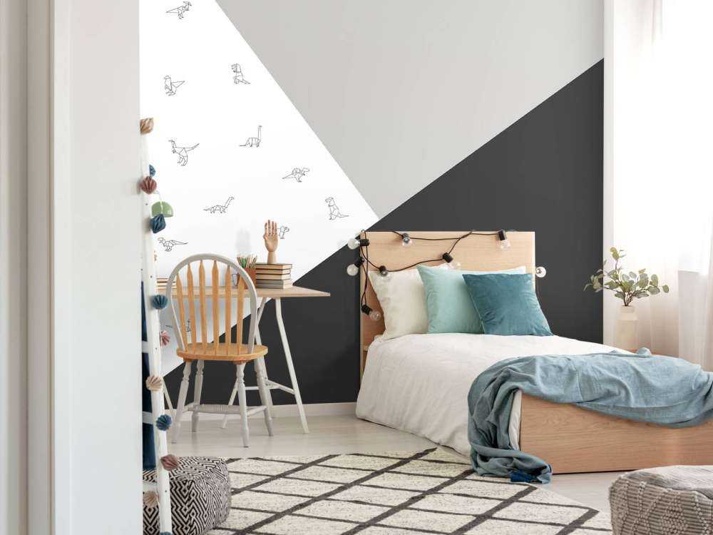 Triangoli bianchi e neri con i dinosauri