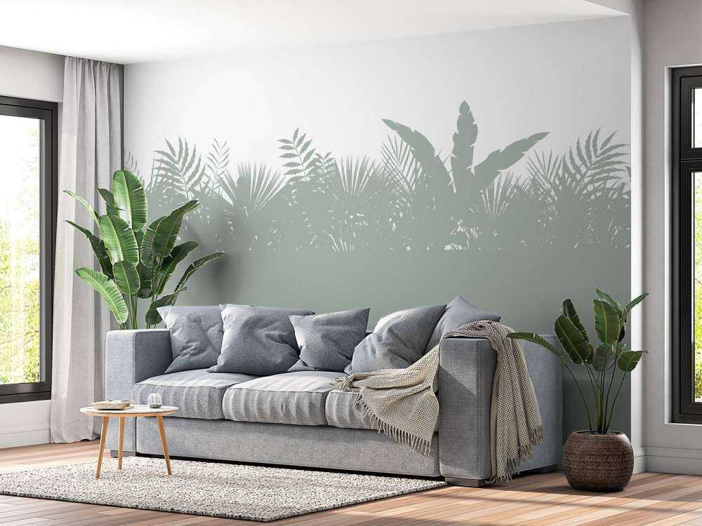 Sagome di foglie di palma, verde chiaro