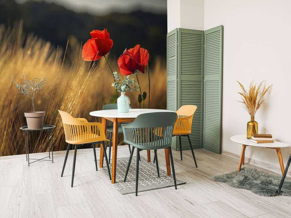 Papaveri in un campo di grano