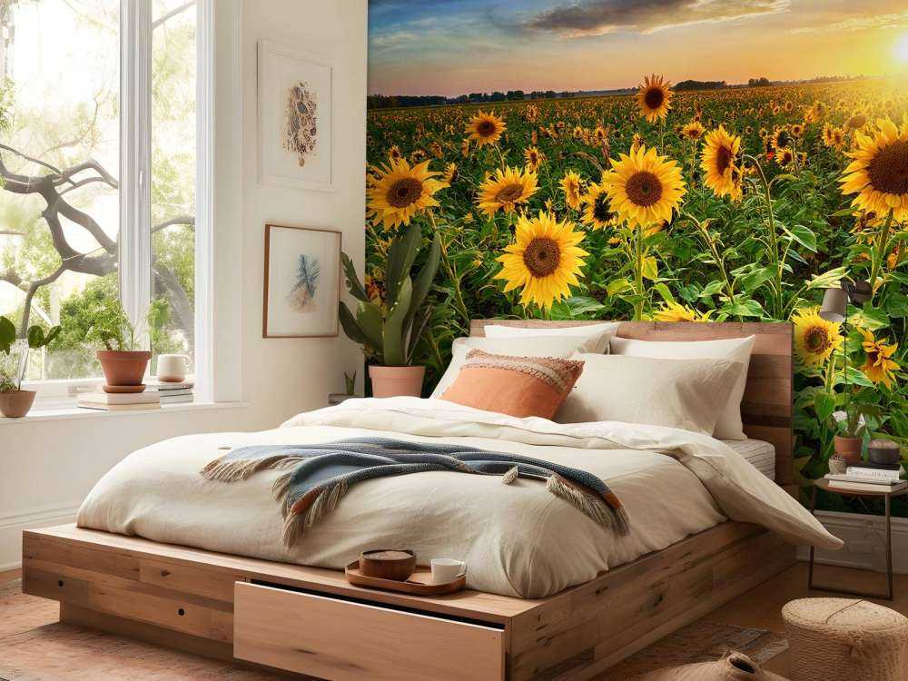 Bellissimo campo di girasoli