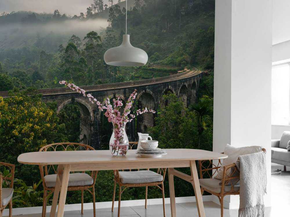 Ponte ferroviario attraverso la giungla