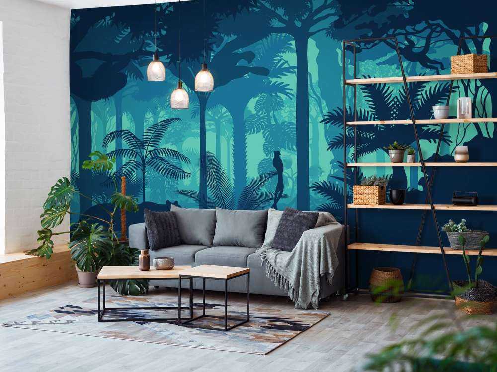 Silhouette della giungla blu