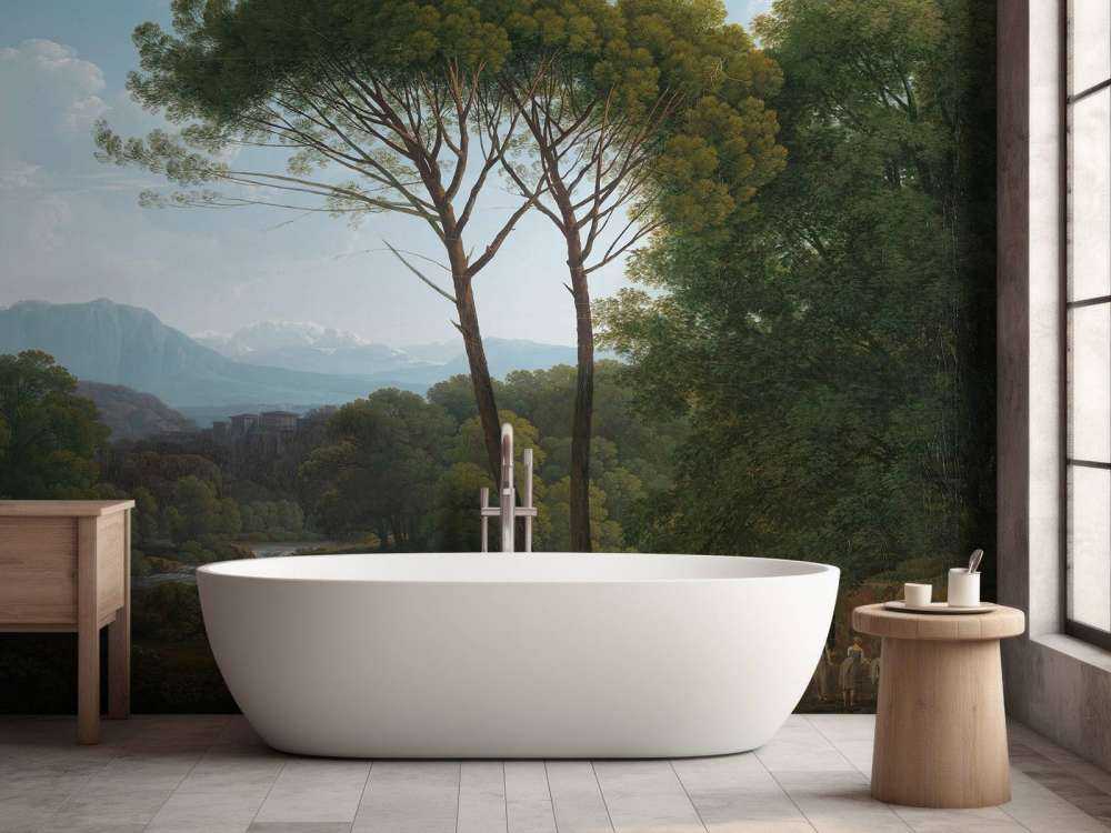 Paesaggio italiano con pini