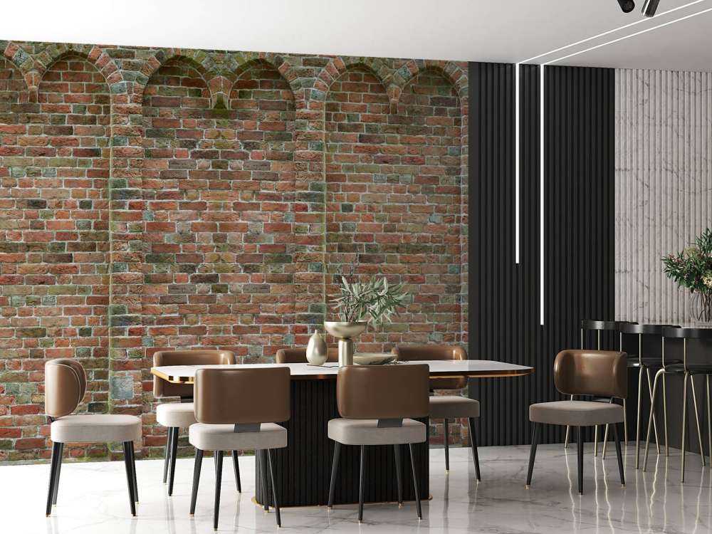 Vecchio muro con archi