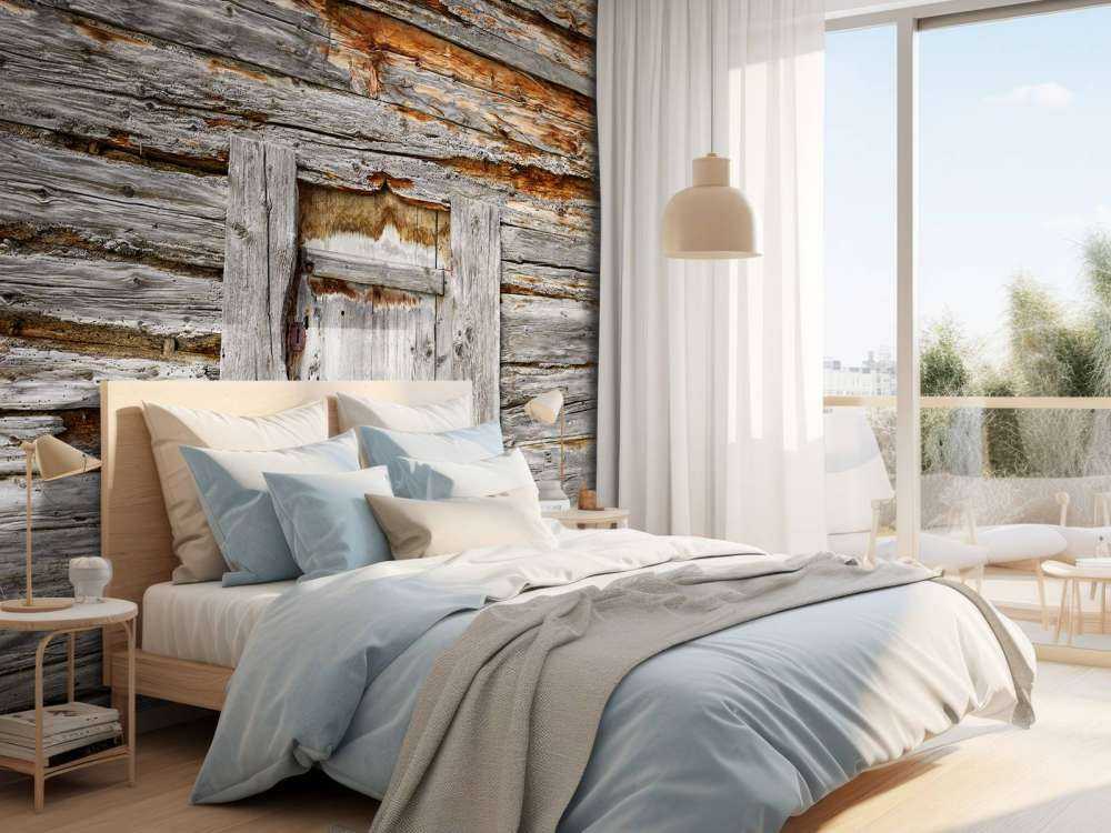 Legno vecchio con porta