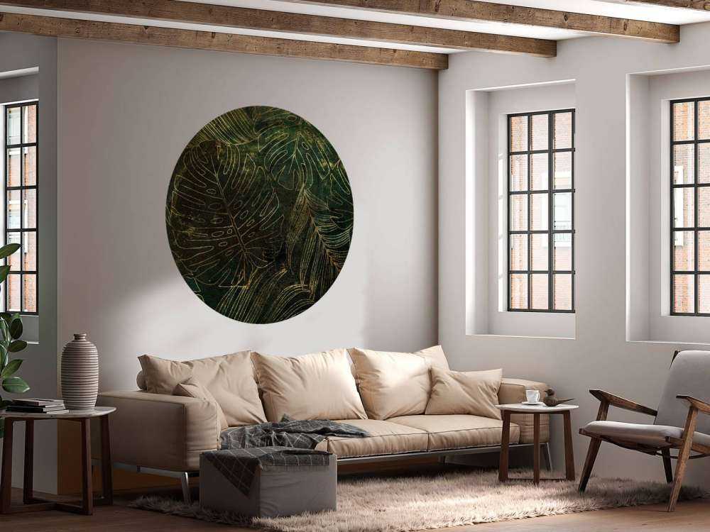 Struttura verde con foglie dorate