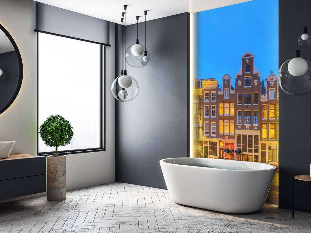 Case di Amsterdam di notte