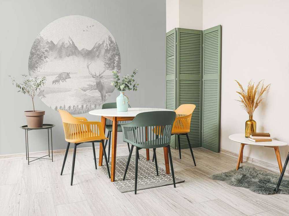 Animali della foresta in tonalità di grigio