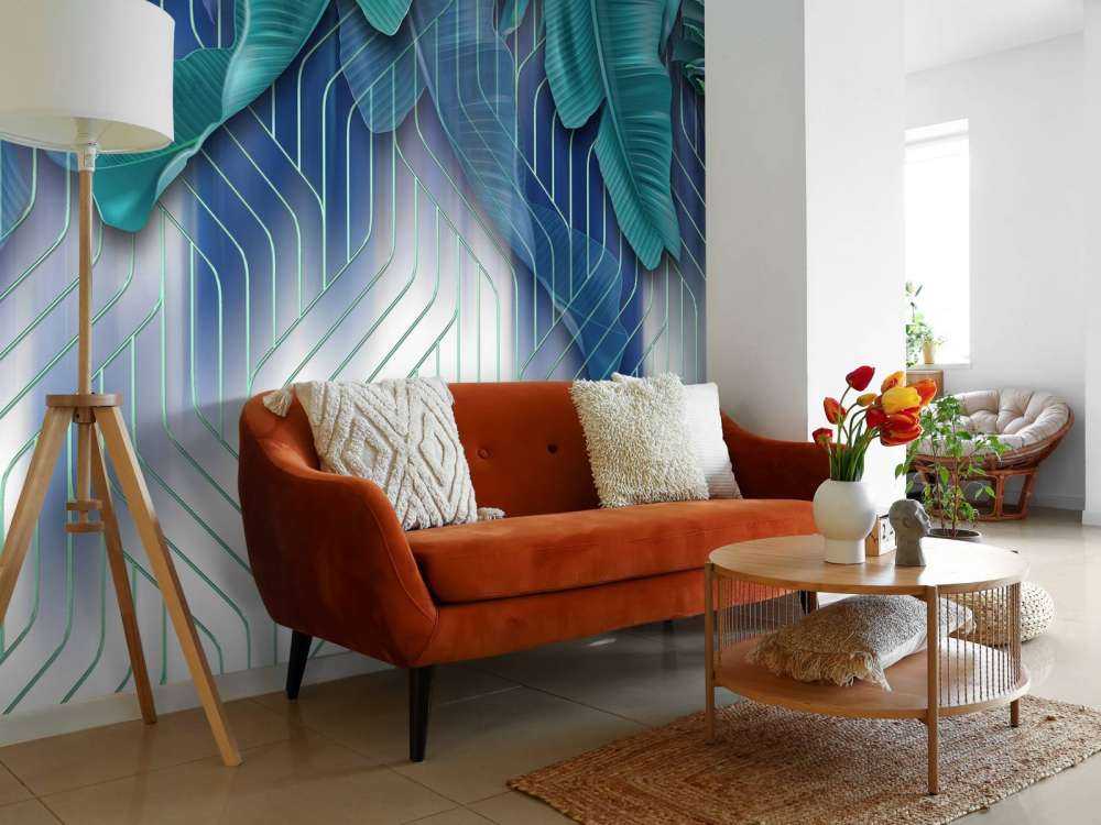 Hojas verdes y líneas verdes gráficas