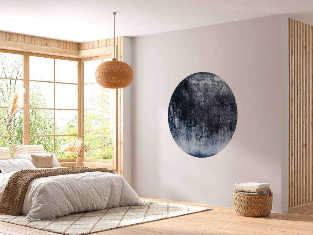 Vecchia parete blu alle intemperie