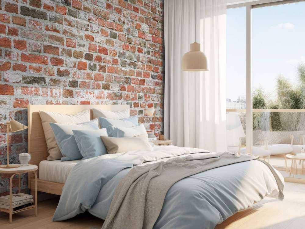 Muro di mattoni restaurato