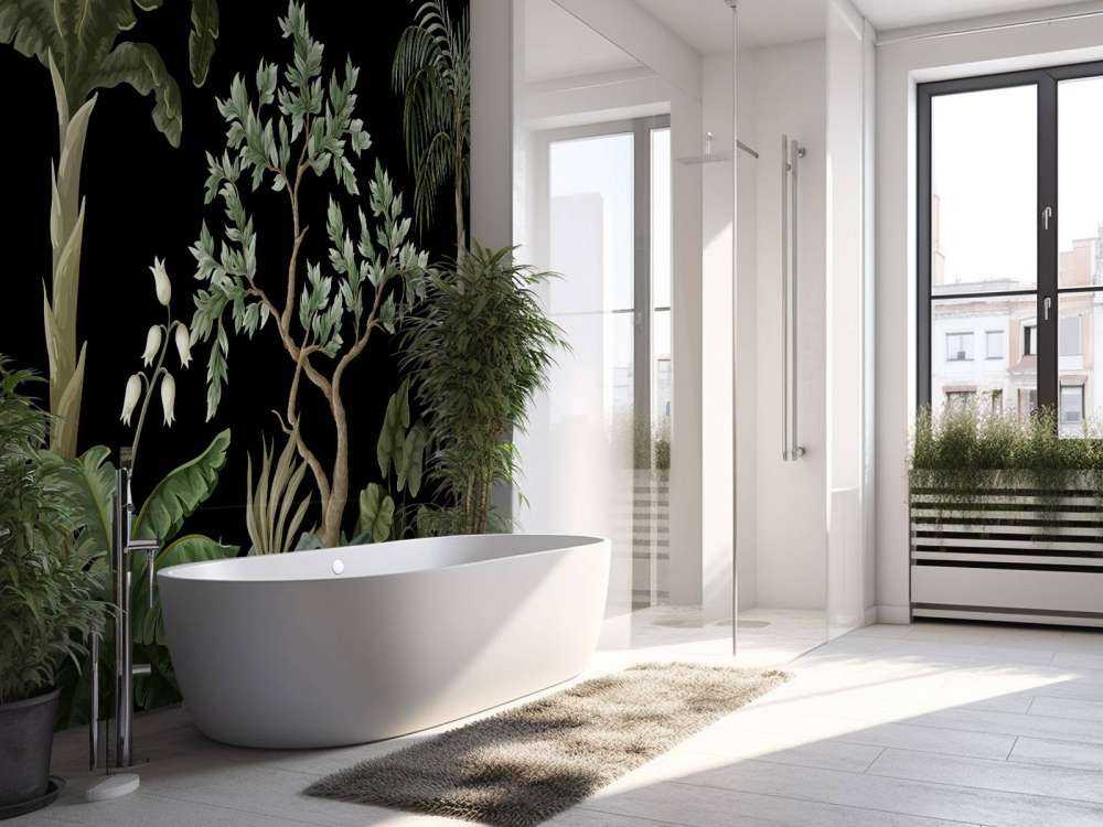 Alberi con sfondo scuro