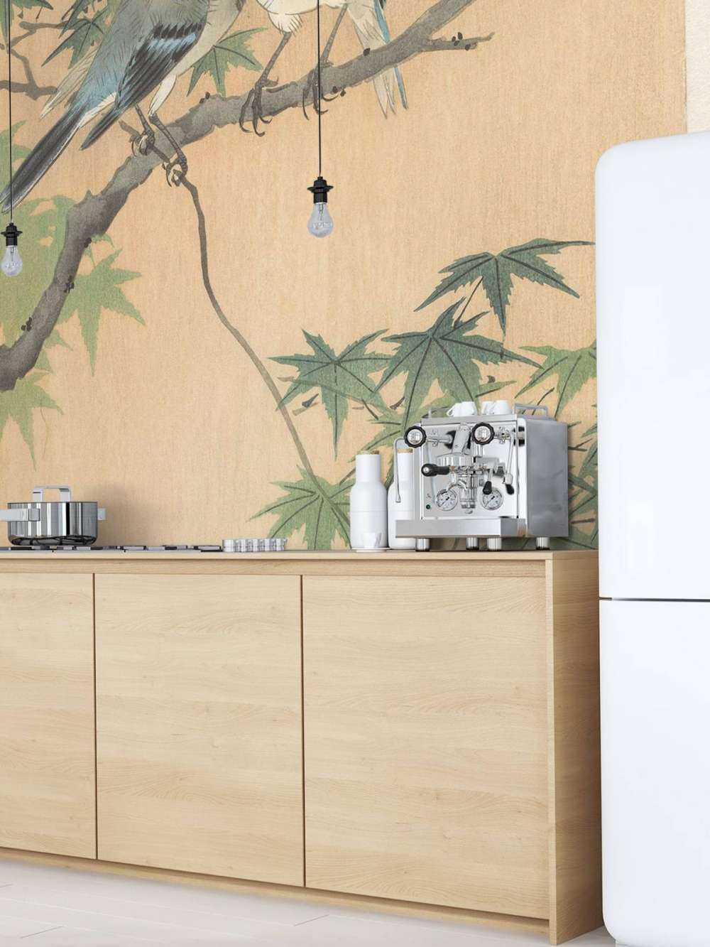 Cinciallegre su ramo di acero