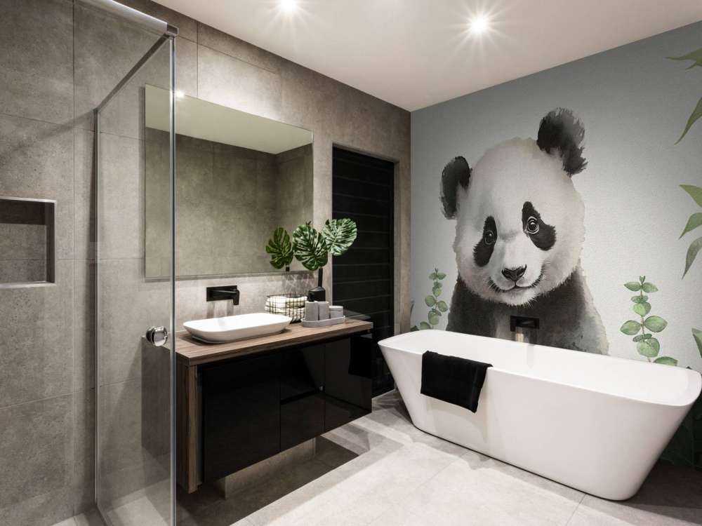 Baby panda nella giungla