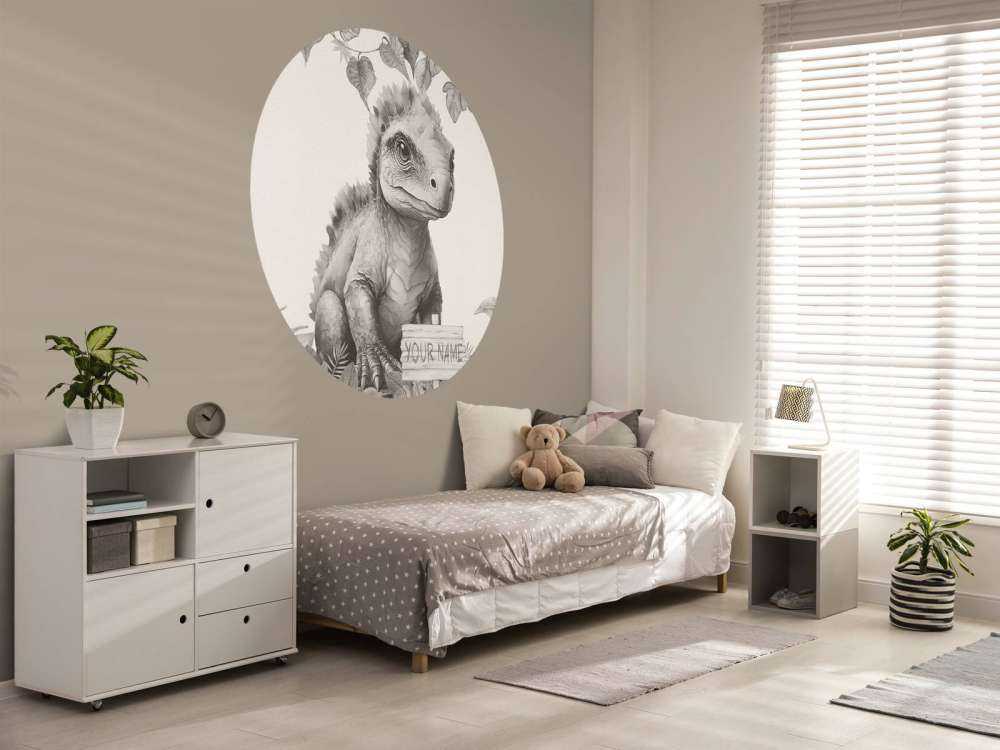 Baby ankylosaurus nella giungla beige