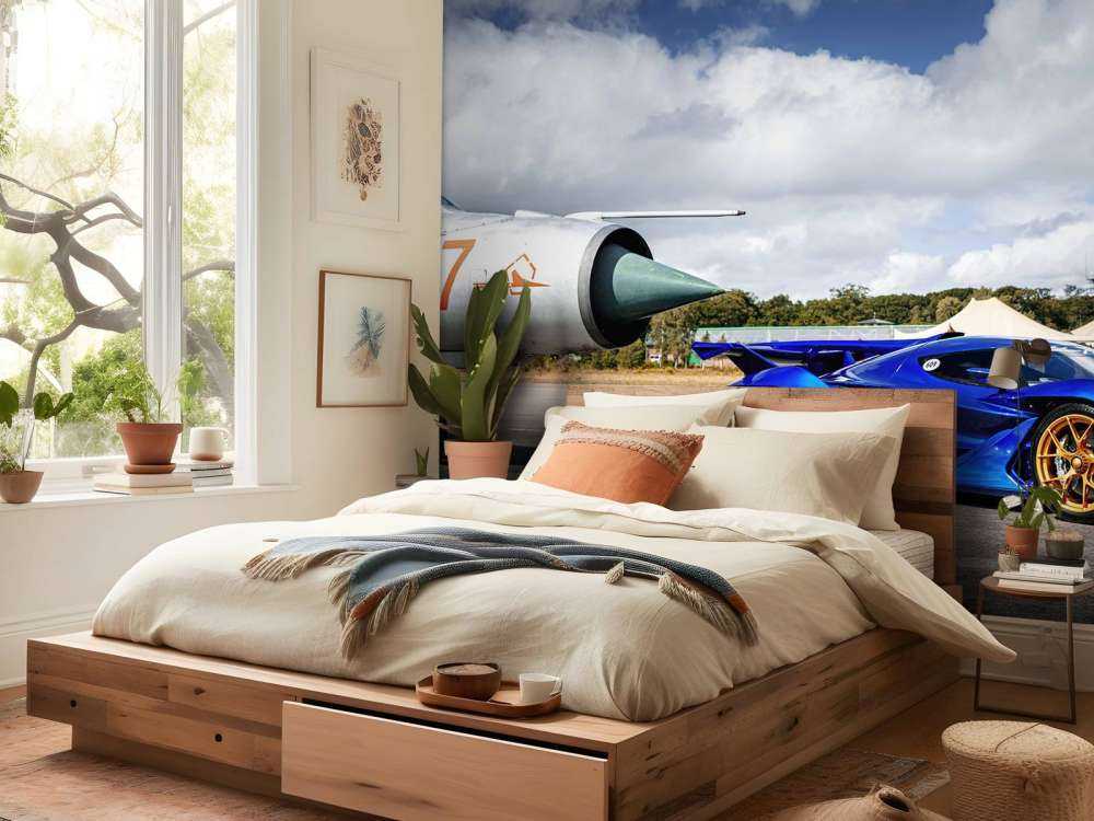 Supercar futuristica in aeroporto