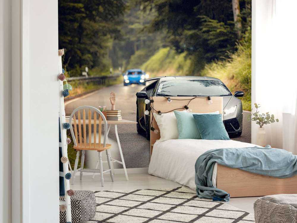 Lamborghini grigio mat nella natura