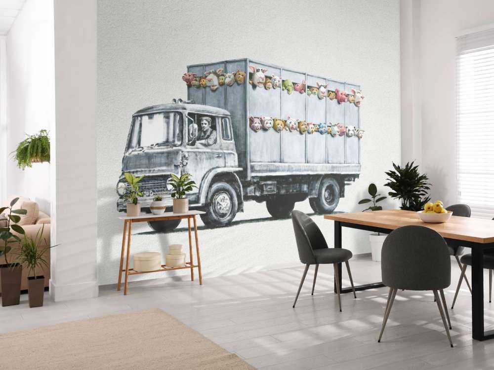 Banksy - Meat truck, concrete