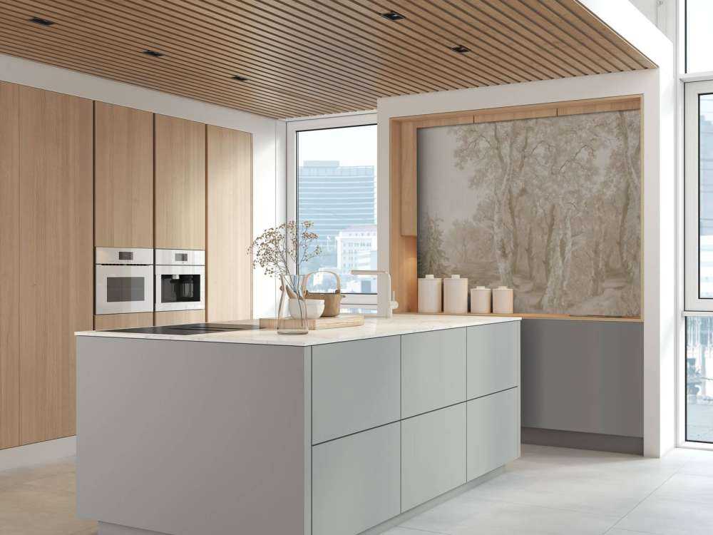 Panorama di paesaggio forestale beige