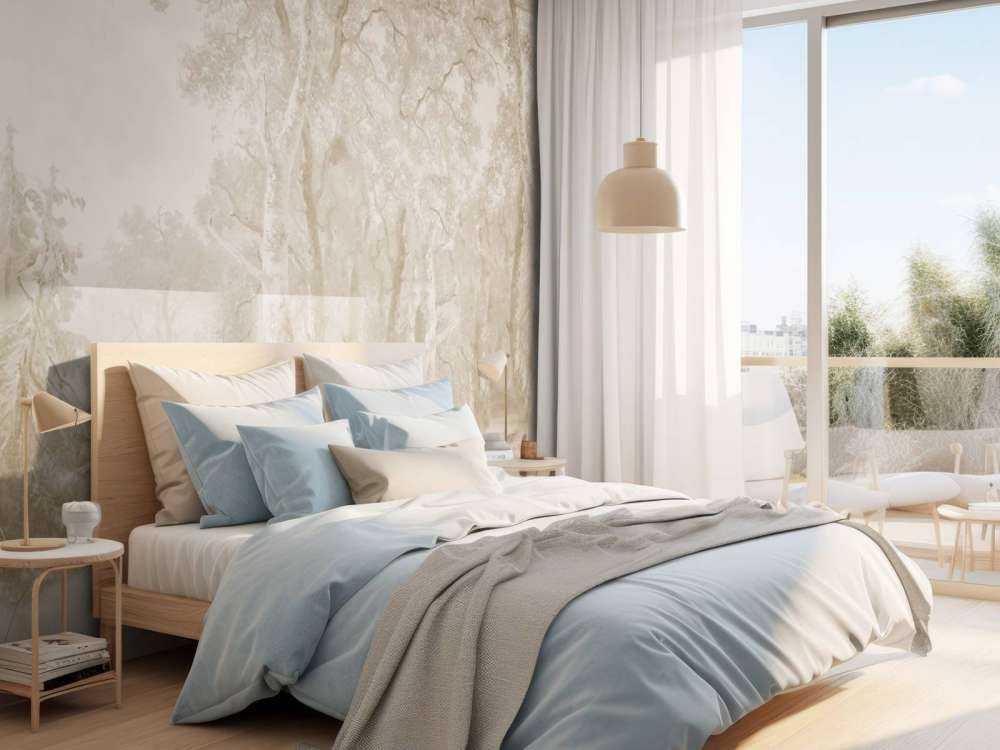 Panorama di paesaggio forestale beige