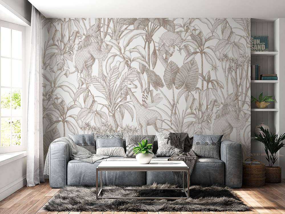 Animali tra le palme taupe