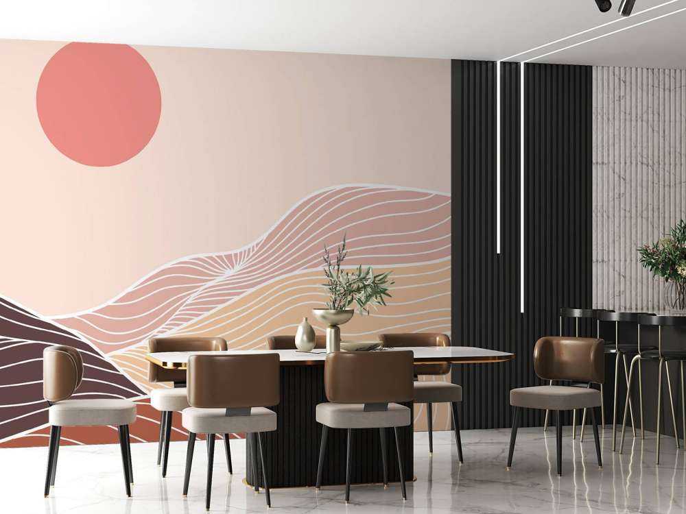 Montagne lineari con il sole