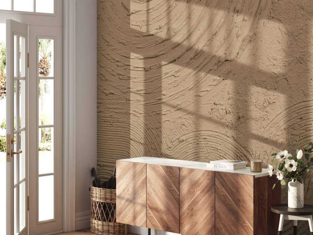 Forme e linee organiche in marrone oro