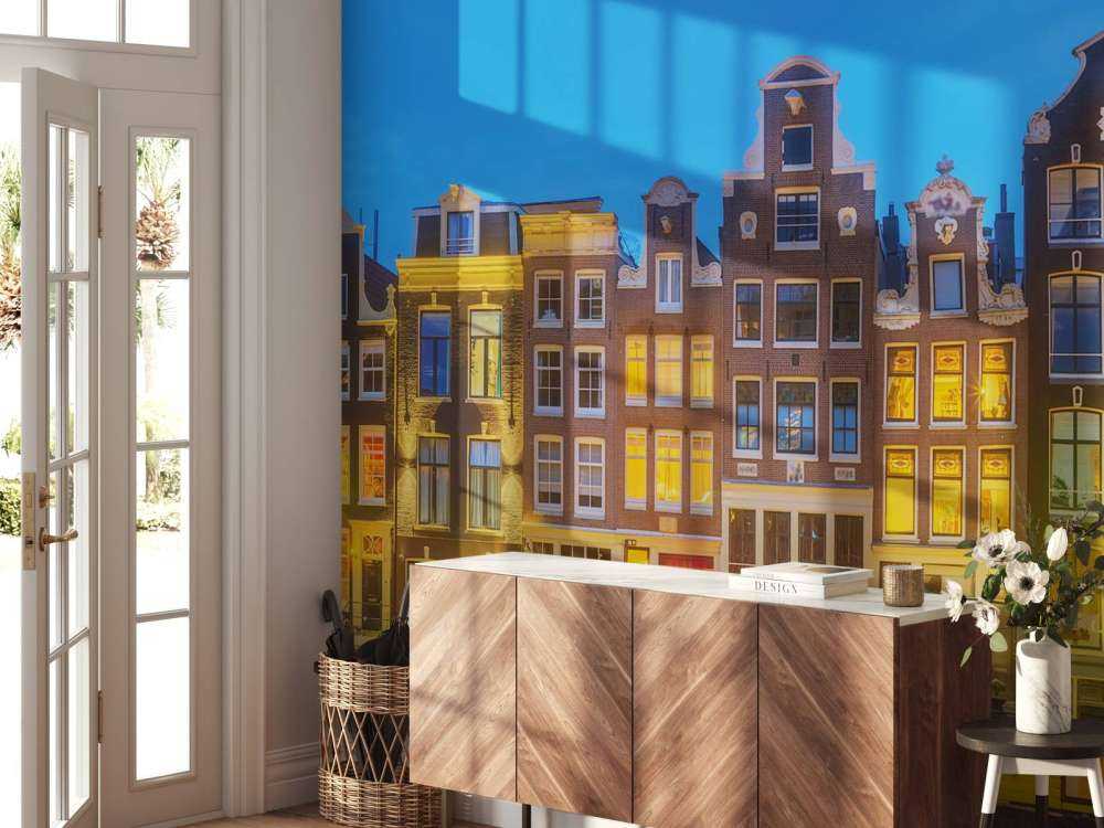 Case di Amsterdam di notte