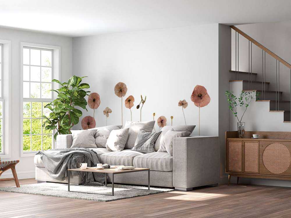 Campo di fiori di papavero colorato