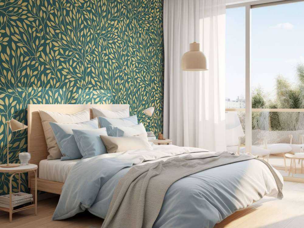 Motivo floreale di lusso oro giallo