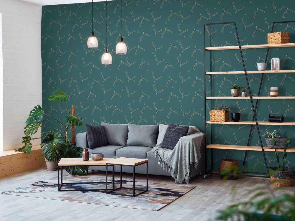 Motivo a rami verde acqua