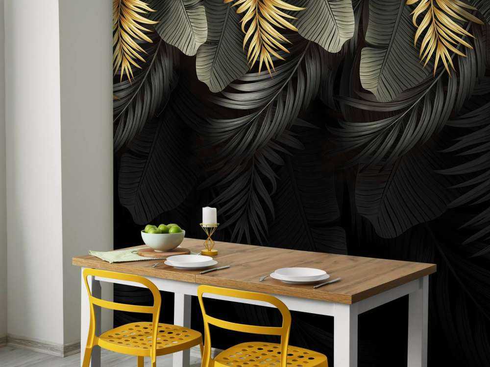 Foglie su sfondo scuro