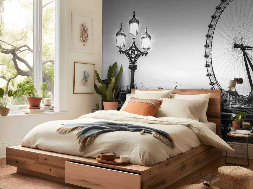 Ruota panoramica in bianco e nero