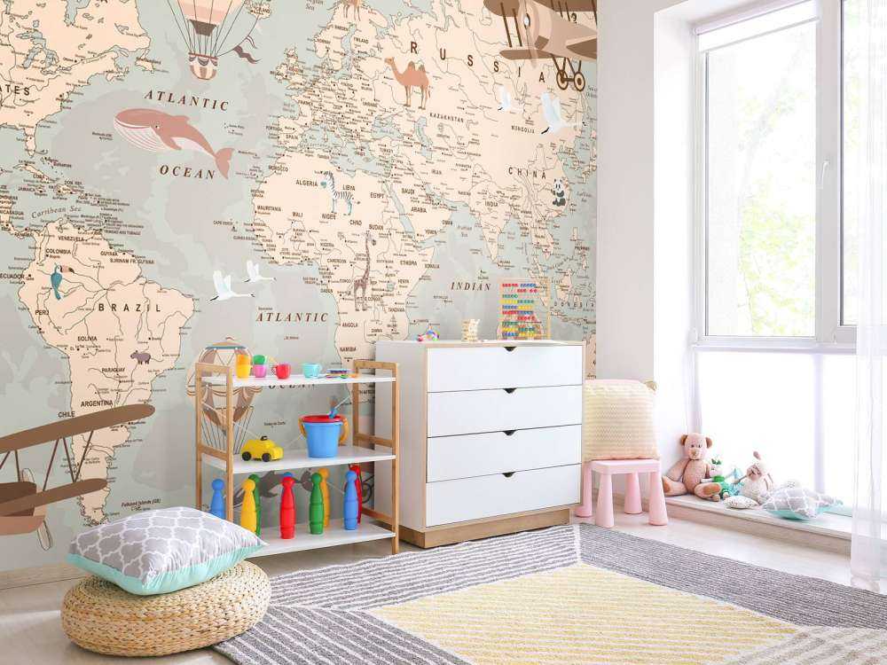 Mappa del mondo beige