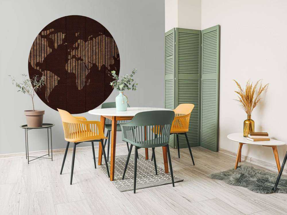 Mappa del mondo con texture in legno