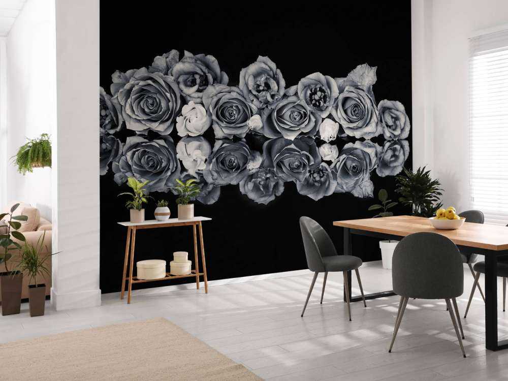 Bouquet di rose in bianco e nero