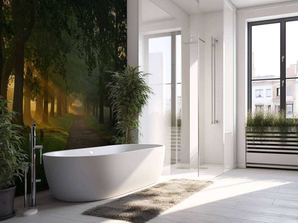 Sentiero senza fine con alberi