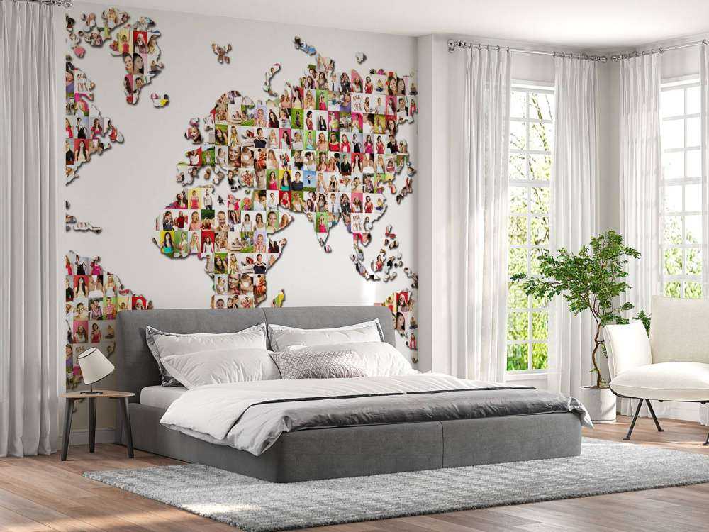 Mappa del mondo formata da foto