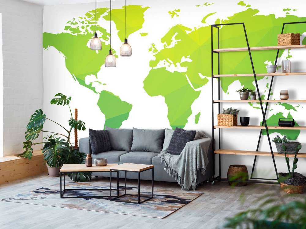 Mappa del mondo verde