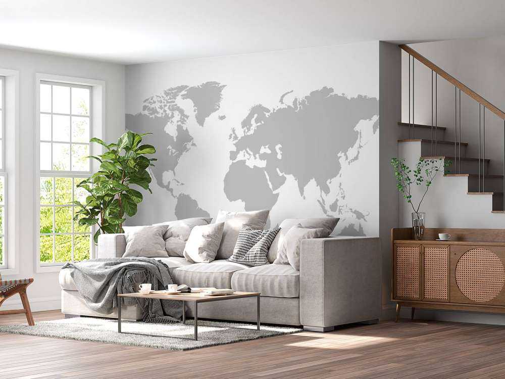 Grigio mappa del mondo