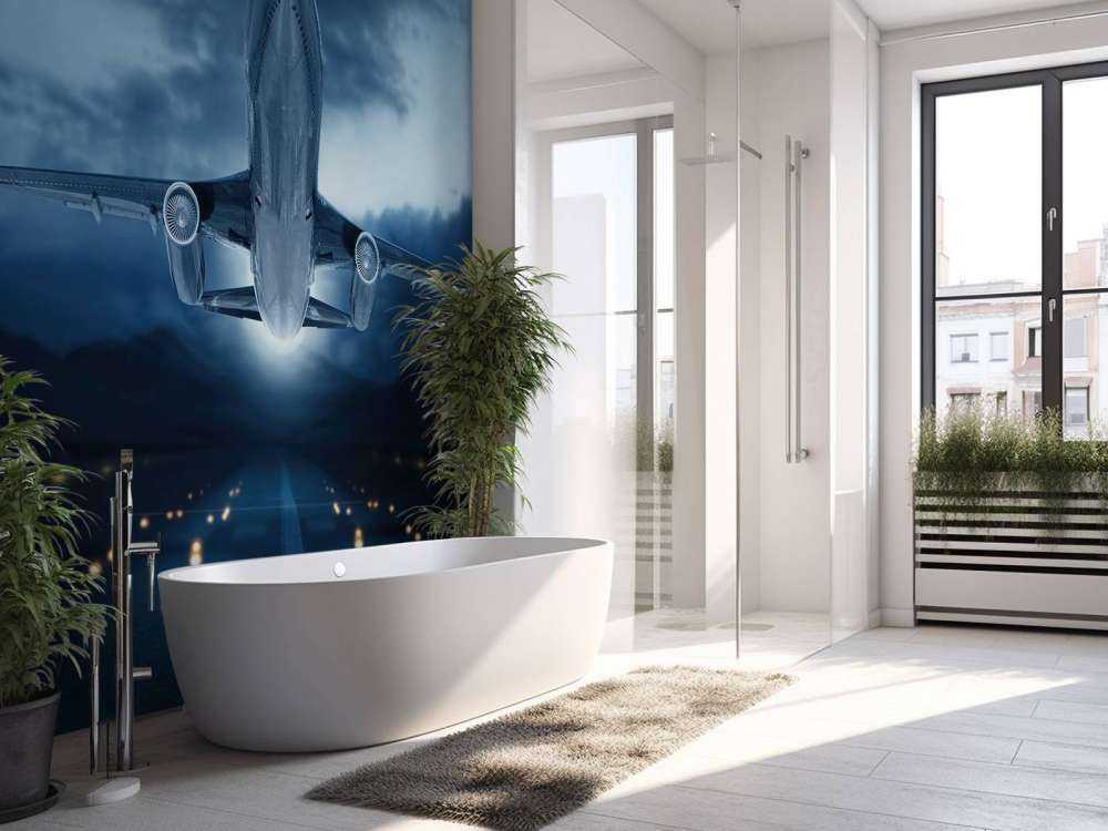 Piano ascendente con cielo scuro