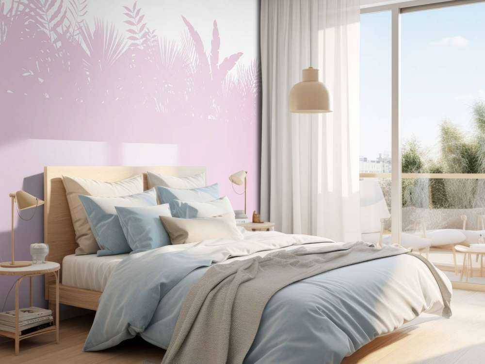 Sagome di foglie di palma, rosa