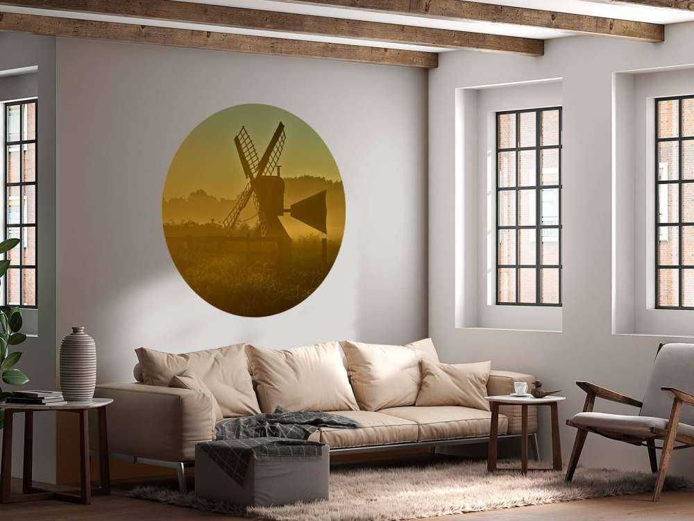 Mulino da prato all'alba