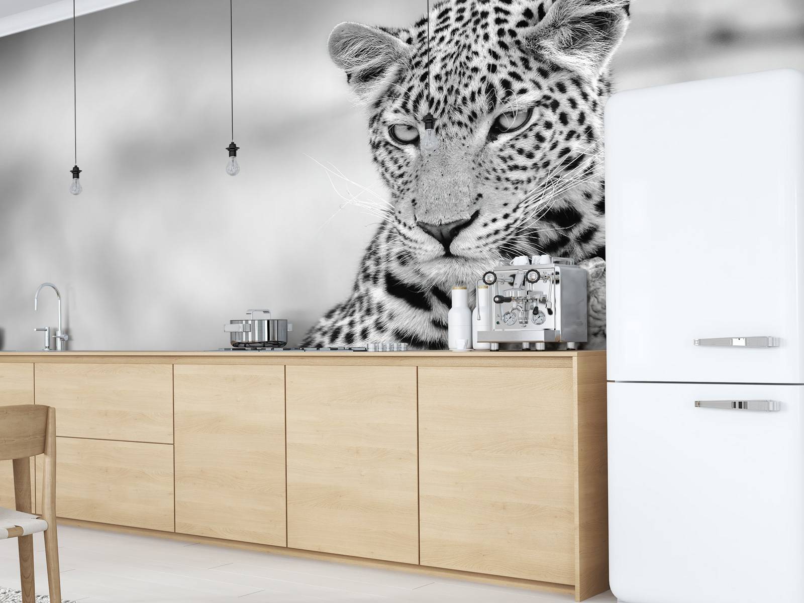 Leopardo nero, bianco