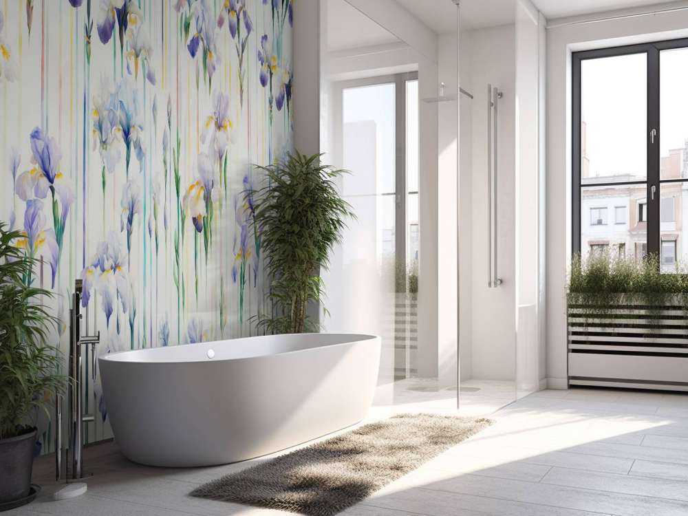 Iris e Strisce Pastello Senza Giunzioni