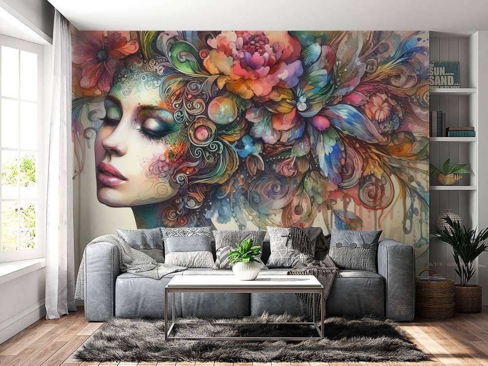 Watercolor Floral Woman #4