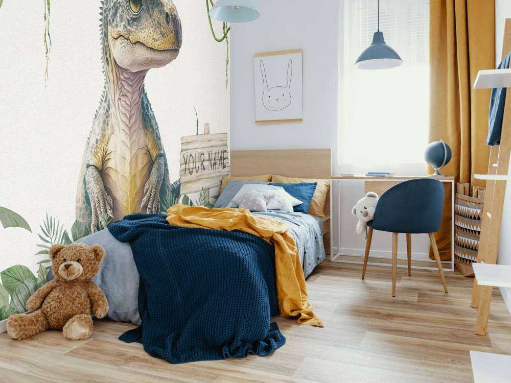 Baby t-rex nella giungla