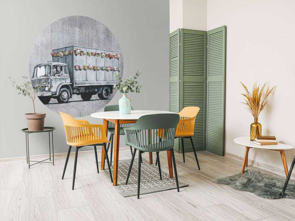 Banksy - Meat truck, grey concrete