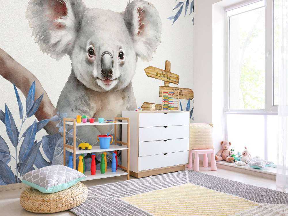 Baby koala nella giungla blu