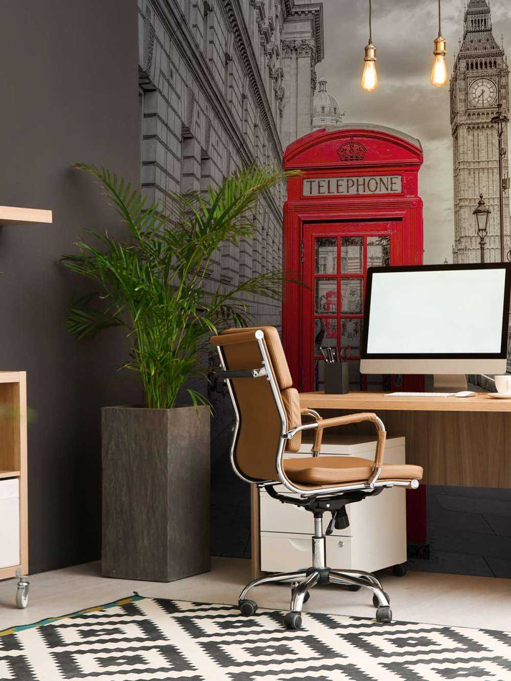 Telephone booth with Big Ben, London, UK